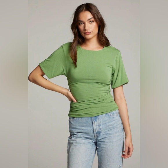 Chaser Sz S Ocala Whitecap Piquant REVERSIBLE Fitted Top REVERSES IVORY TO GREEN - Picture 9 of 16